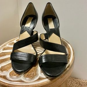 Michaels Kors Black Leather Stiletto Sandal